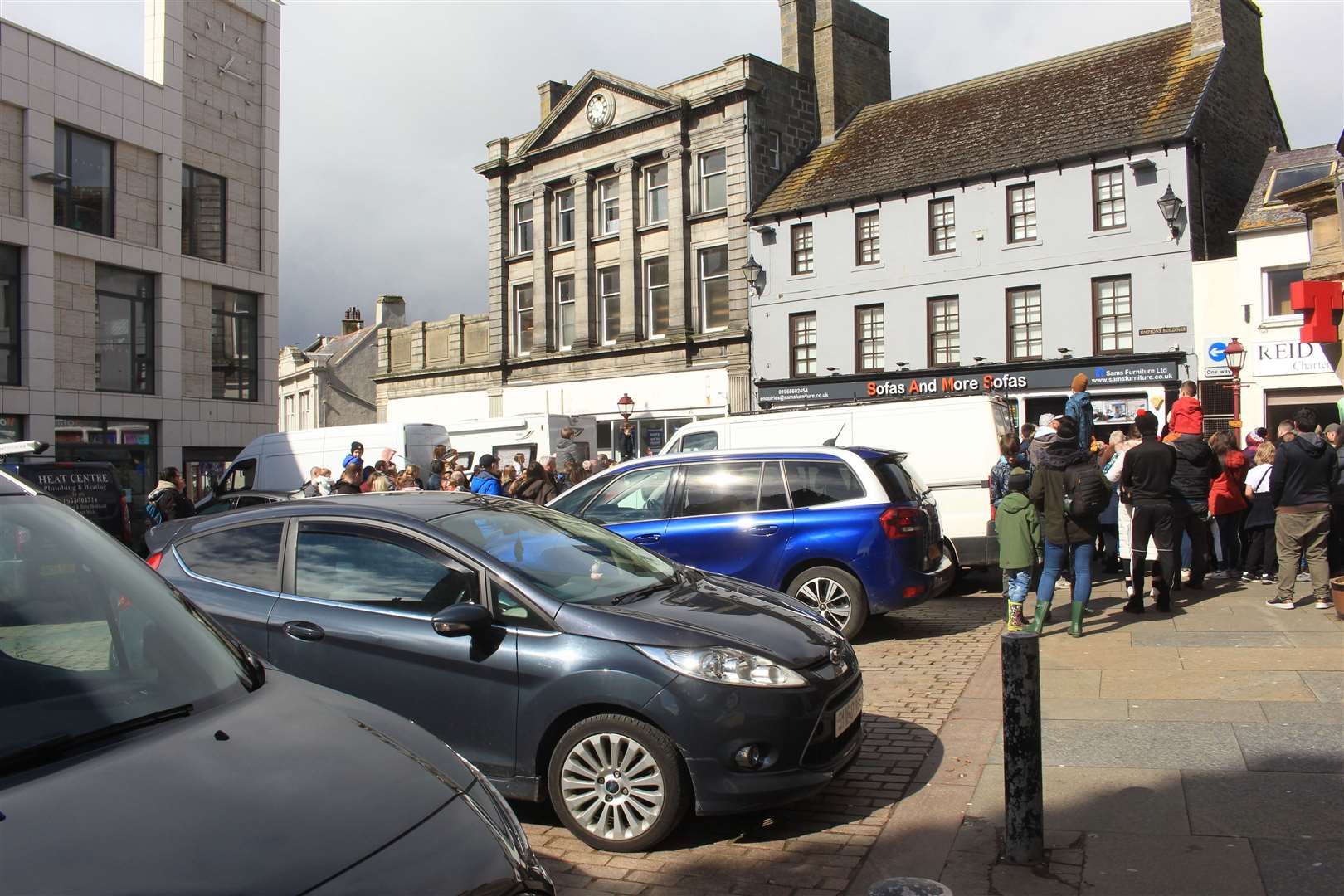 Selfish parking at Market Square in Wick was flagged up by a community council member. Picture: Alan Hendry