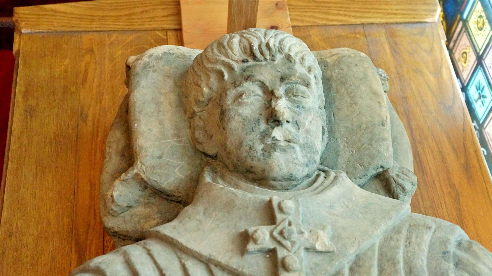 Is this statue in St Fergus Church supposed to be an effigy of St Fergus or is it a high ranking abbot? Picture: DGS