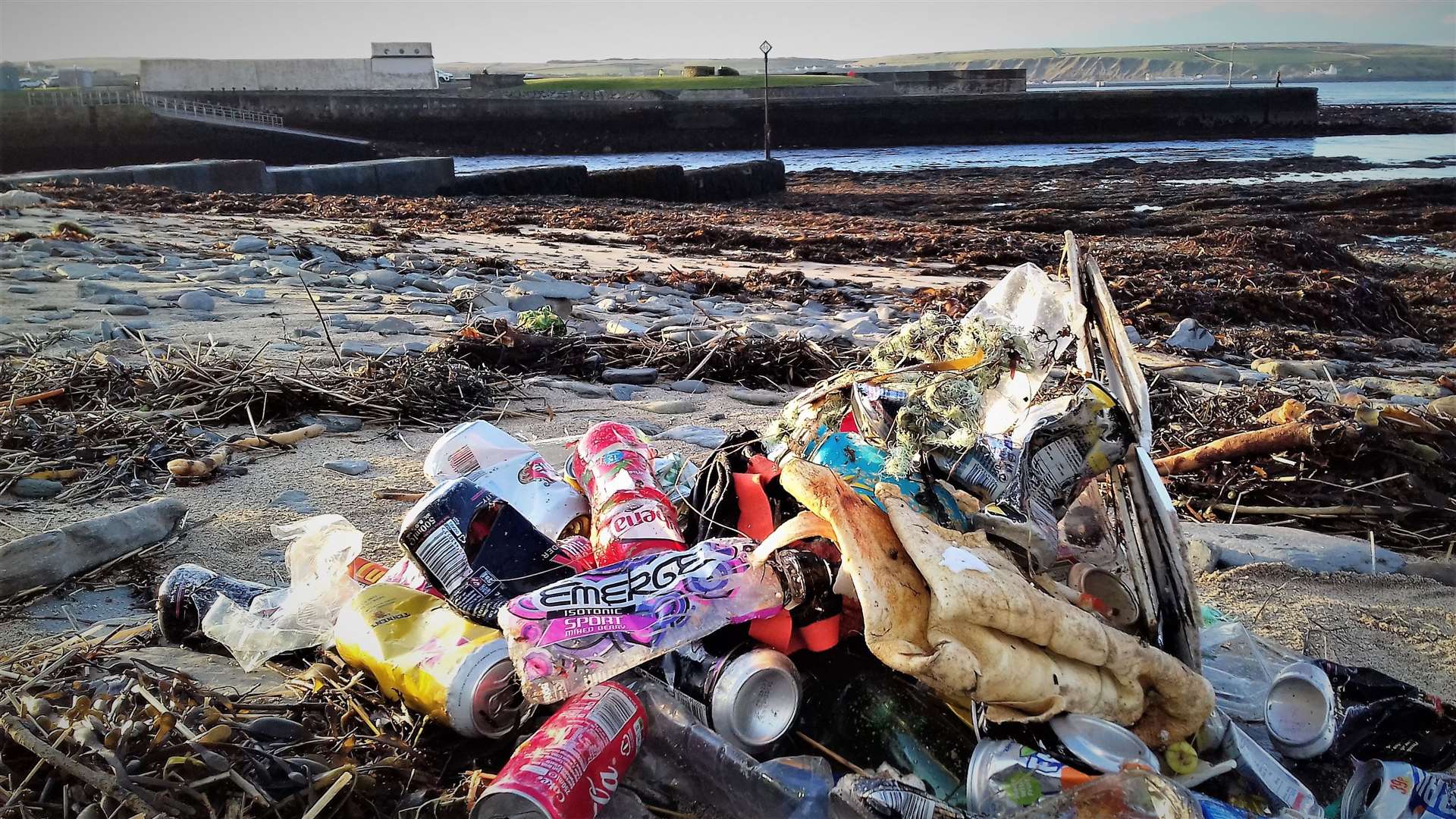 Heaps of rubbish removed by Caithness Beach Cleans at Thurso East.