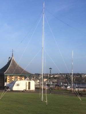The radio mast has been installed at the Wick Pilot House.