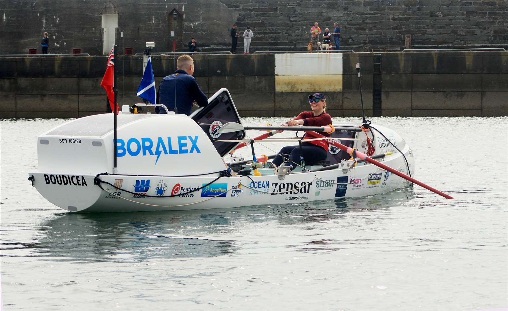 Allan Lipp and Mhairi Ross on their way out of Wick harbour. Picture: Alan Hendry