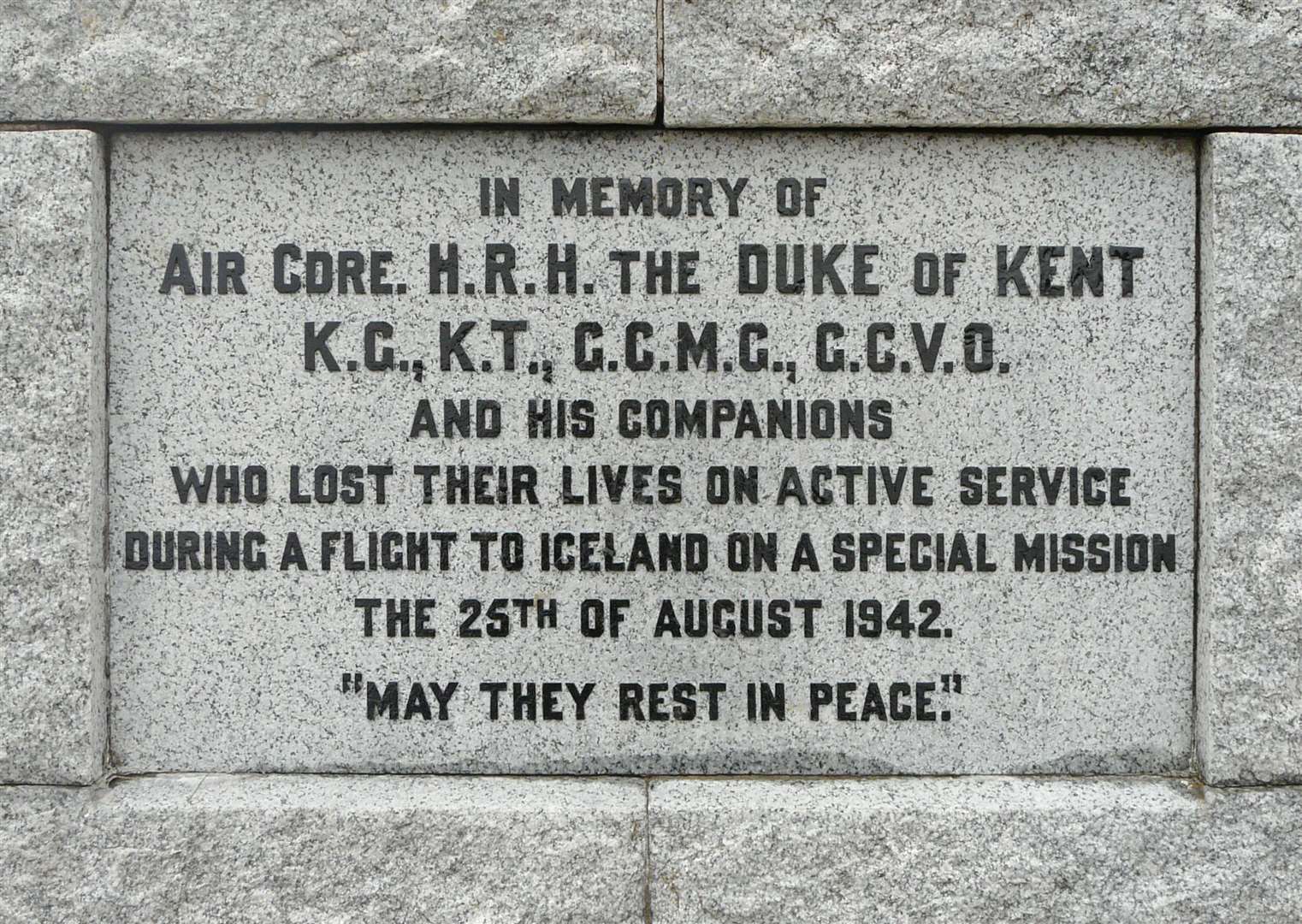 Inscription on the Eagle's Rock memorial. Picture: Alan Hendry