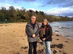 William Mather and Sarah Atkin on Rosemarkie Beach.