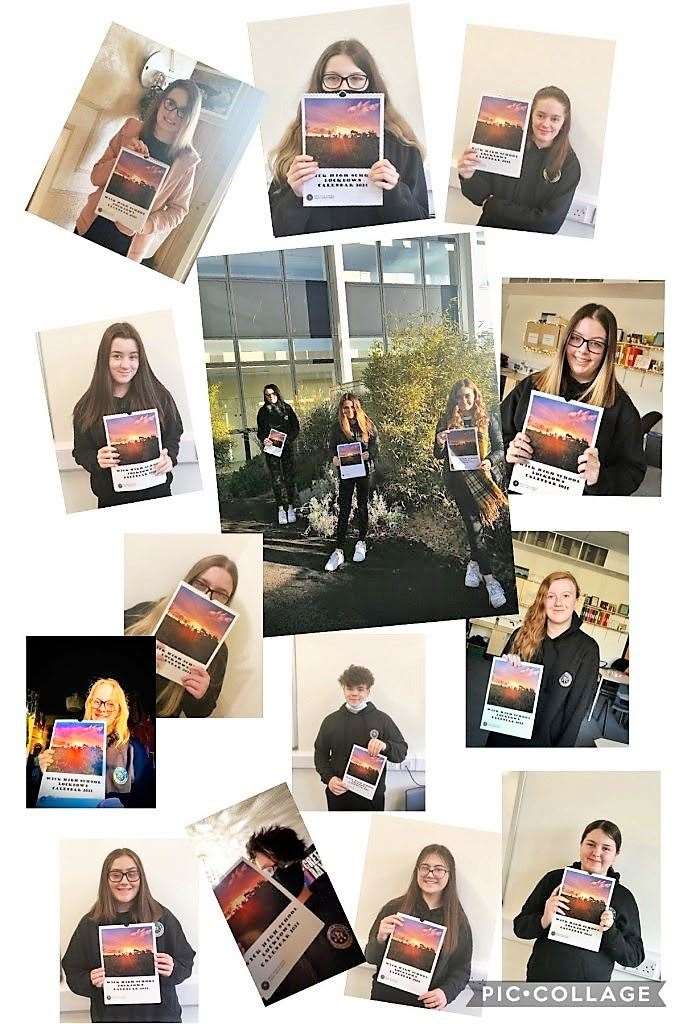 Pupils who contributed to the school's 2021 calendar.