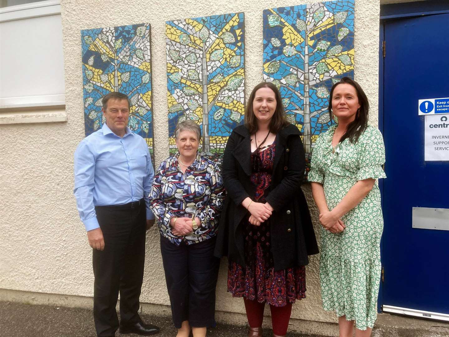 Centred chief executive David Brookfield, deputy chief executive Annabel Mowat (second from left) and the charity's head of communications and research, Dr Clare Daly (right), with Highlands and Islands MSP Emma Roddick.