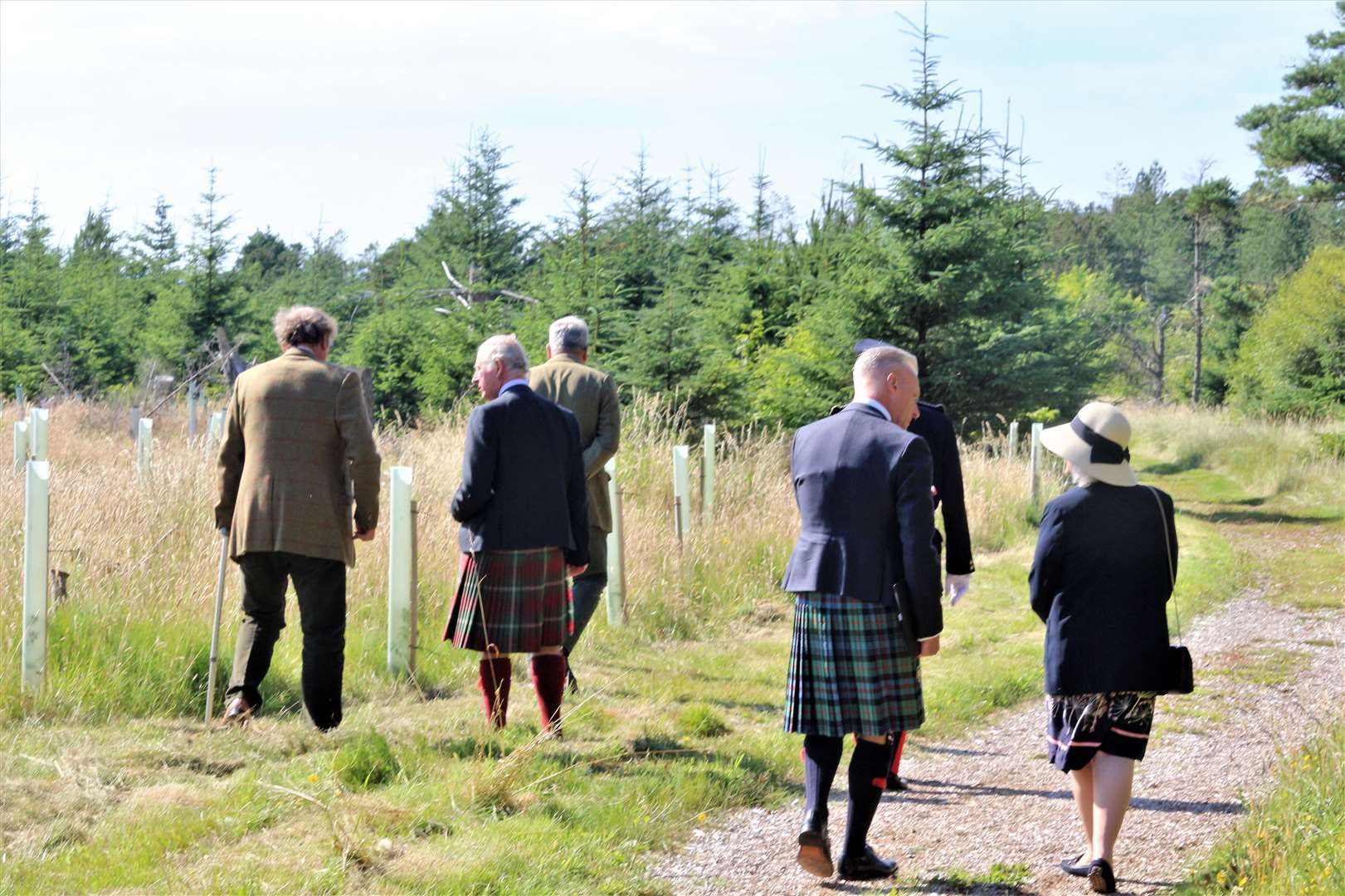Prince Charles with the royal party at Dunnet Forest. Lord and Lady Thurso, Andrew Wands and Robert Lovie from the Prince's Foundation were present.