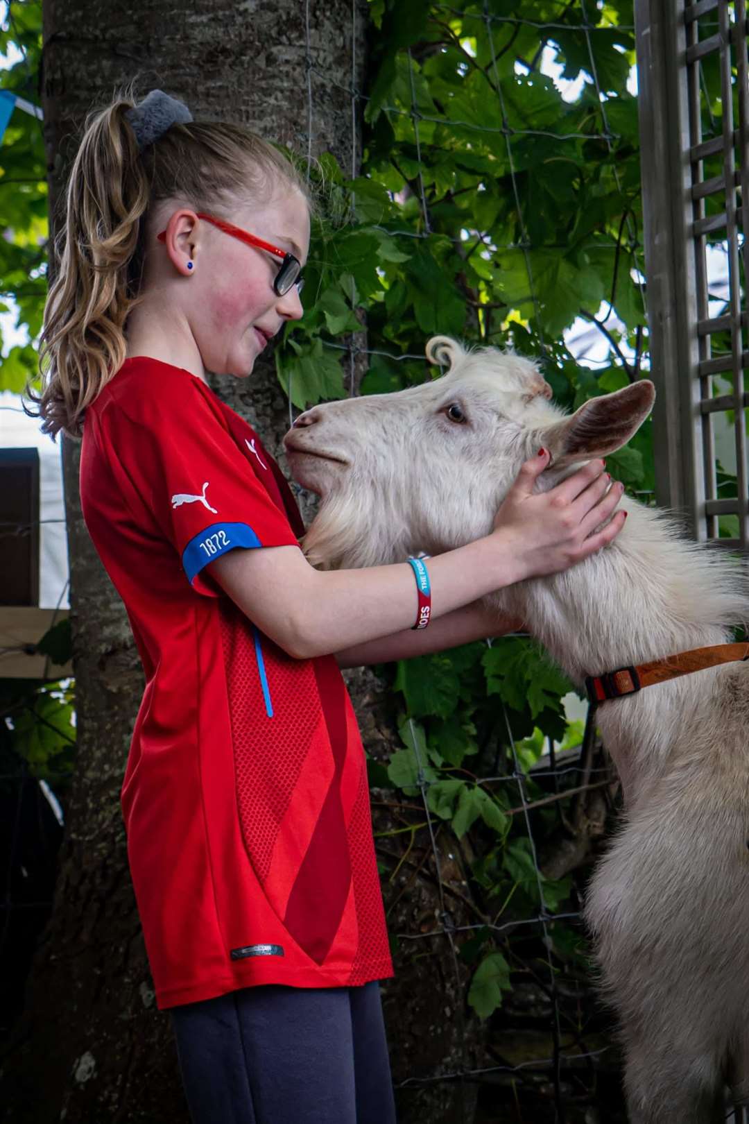 Mhairi Kirk of MK Melts was among those who took the chance to have a picture taken with a goat during the charity event in Wick. Picture: Richard Lawrence