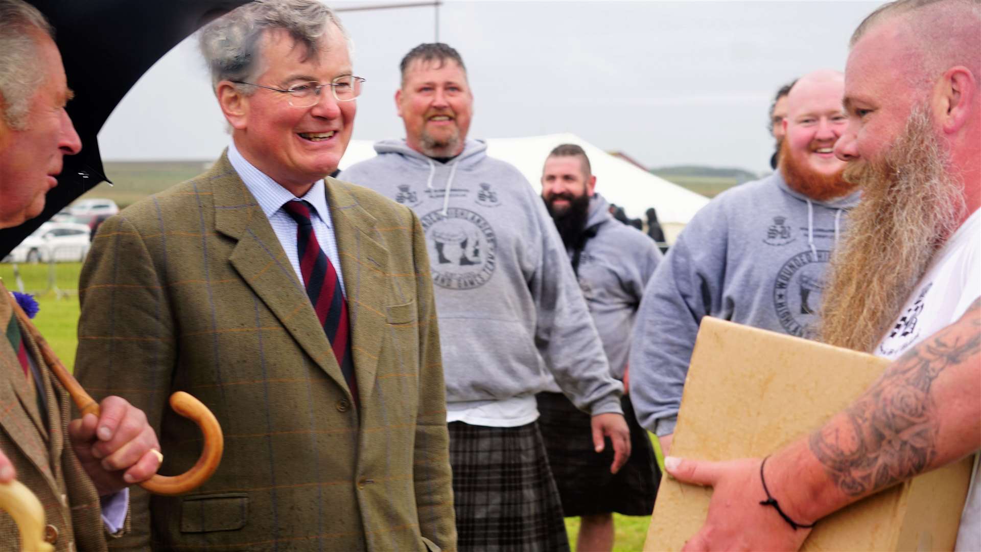 Ashe Windham, second from left, is an extra equerry to Prince Charles and escorts him at public events such as the Mey Games last weekend. Picture: DGS