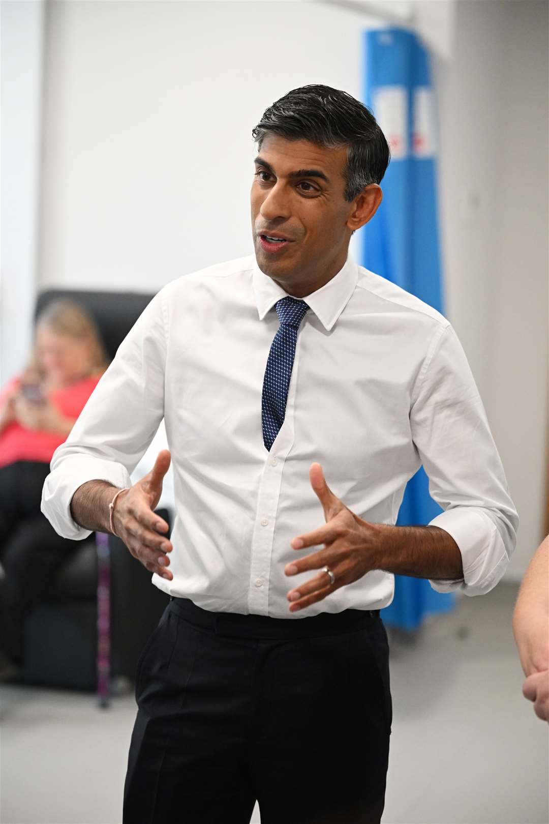 Prime Minister Rishi Sunak said efforts to reduce waiting times had been hampered by industrial action (Leon Neal/PA)