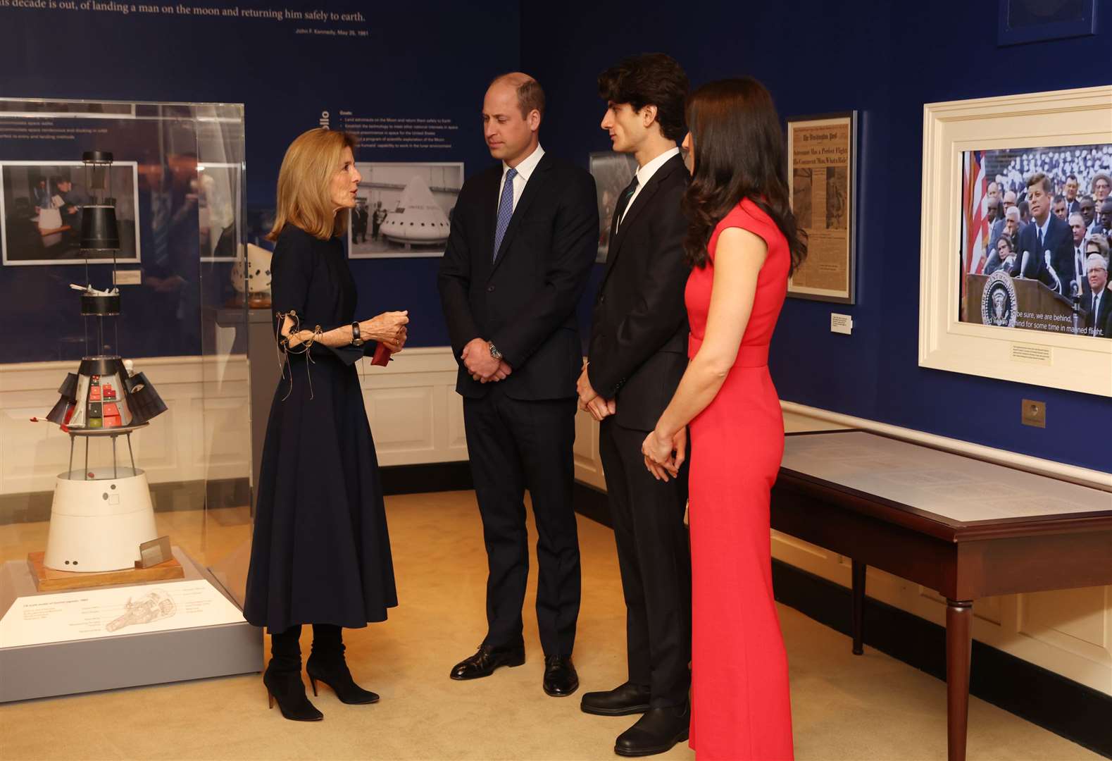 William with Ambassador Caroline Kennedy (left), the daughter of John F. Kennedy, during a visit to the John F. Kennedy Presidential Library and Museum at Columbia Point in Boston (Ian Vogler/Daily Mirror/PA)