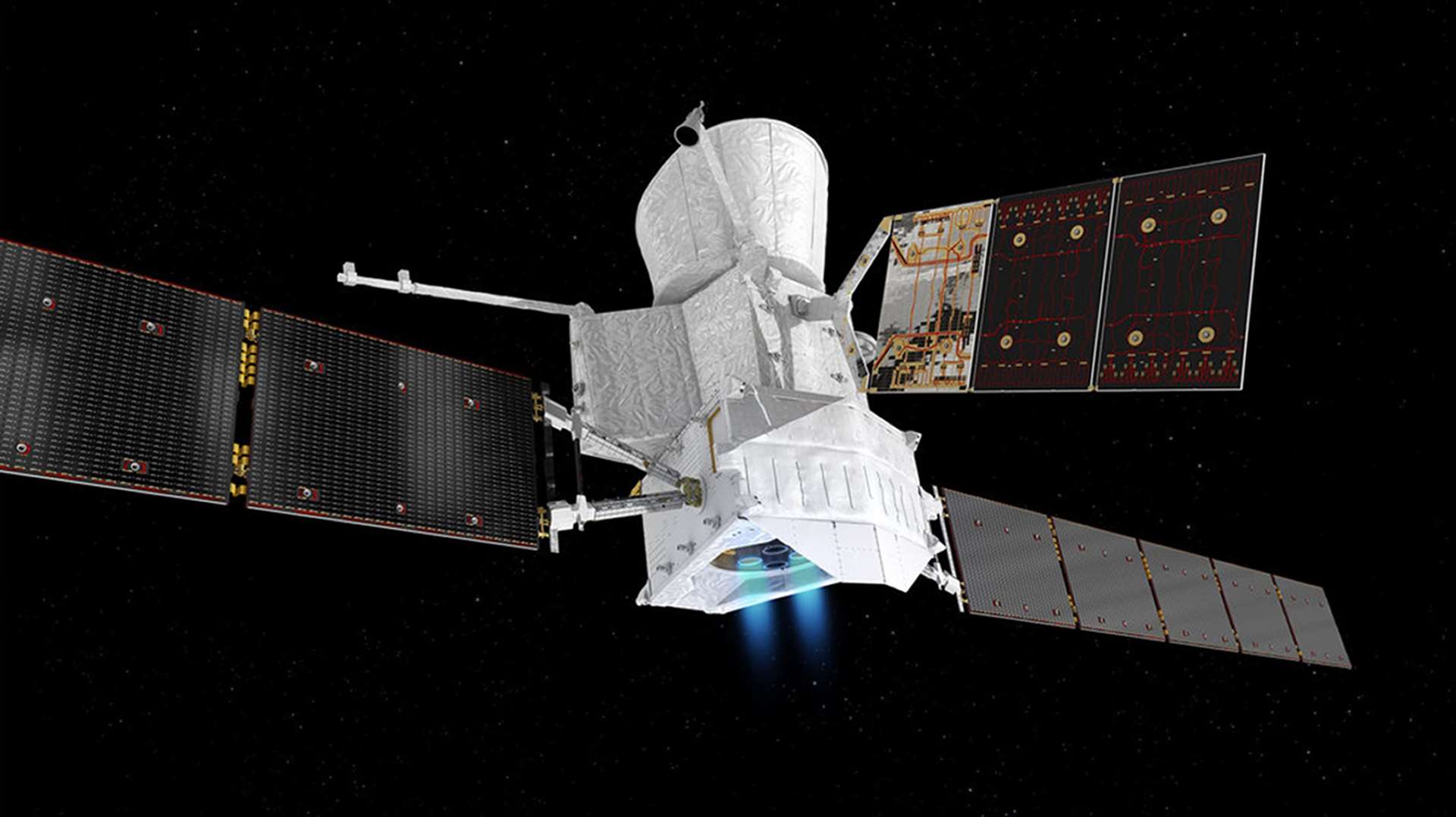 An artist impression issued by the ESA of BepiColombo in ‘cruise mode’ on its way to Mercury (ESA/ATG medialab)