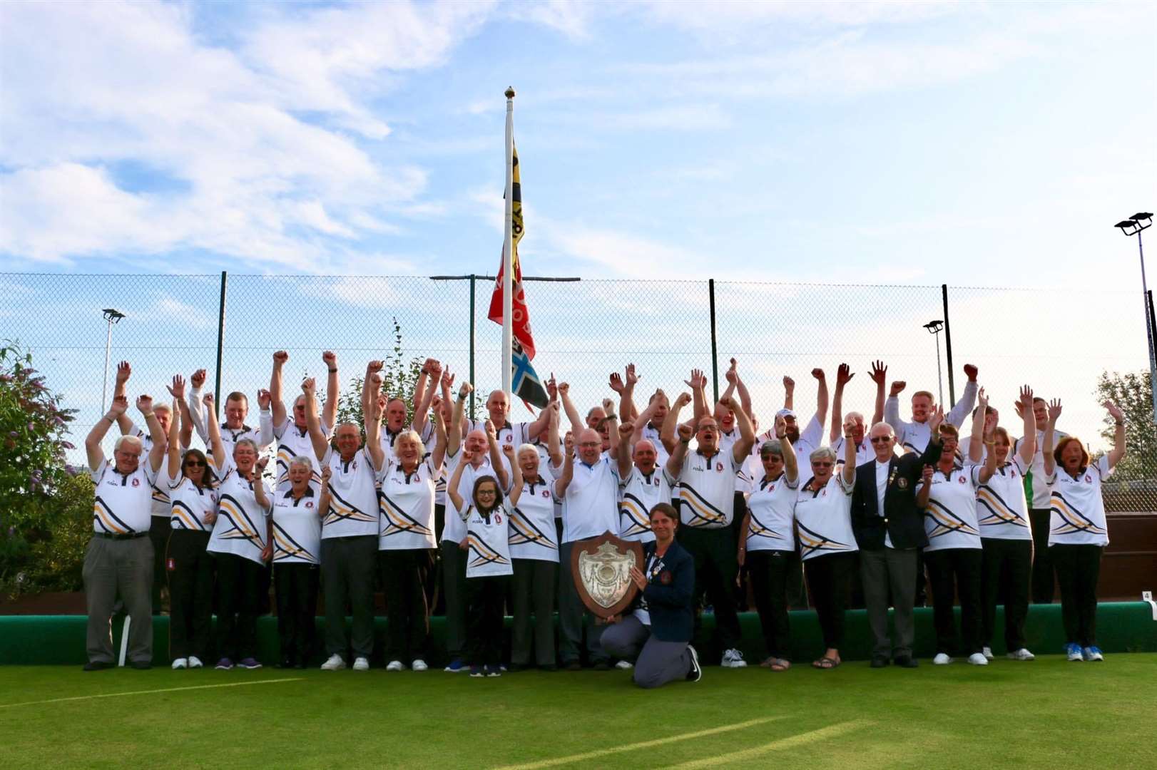 Members of Thurso Bowling Club celebrating their 2019 success in the Munro Shield, the Caithness county club league.