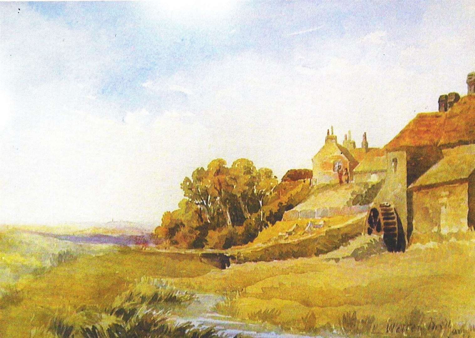 The Watten Mill watercolour is by one of the Anstruther family's daughters and dates from around 1880. The two figures on the hill beside the house are RW Macadam and his wife Jane Gunne Davidson. Picture supplied