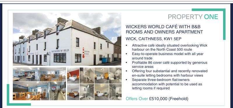 Sale notice for Wickers World at offers over £510,000.