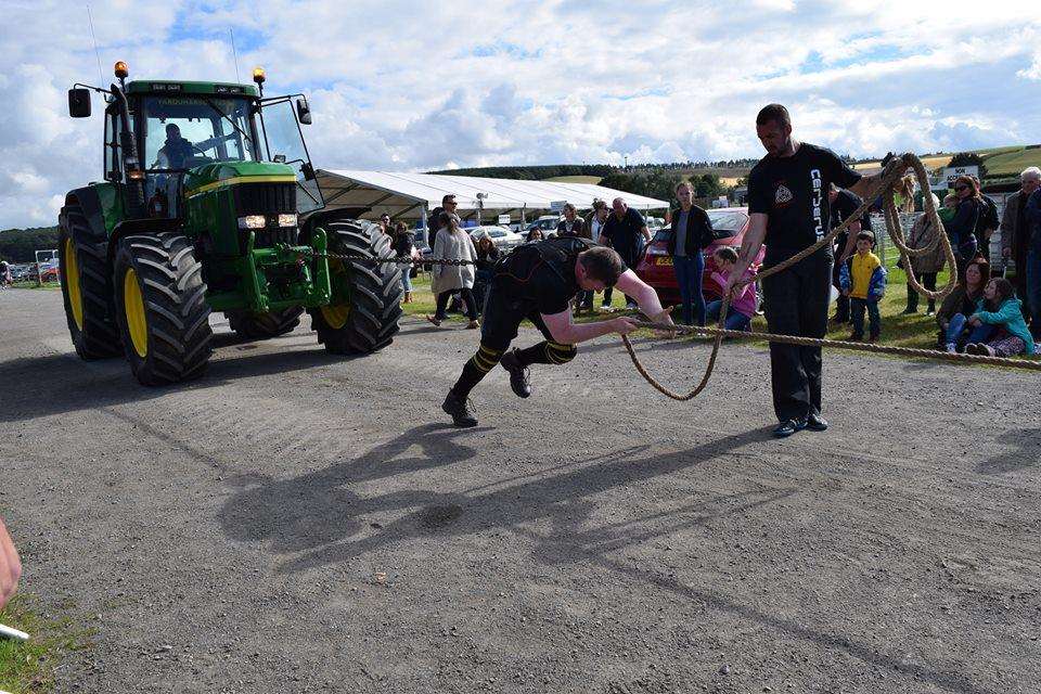 Ryan Macintosh pulled an eight tonne tractor across 15 metres in 56 seconds.