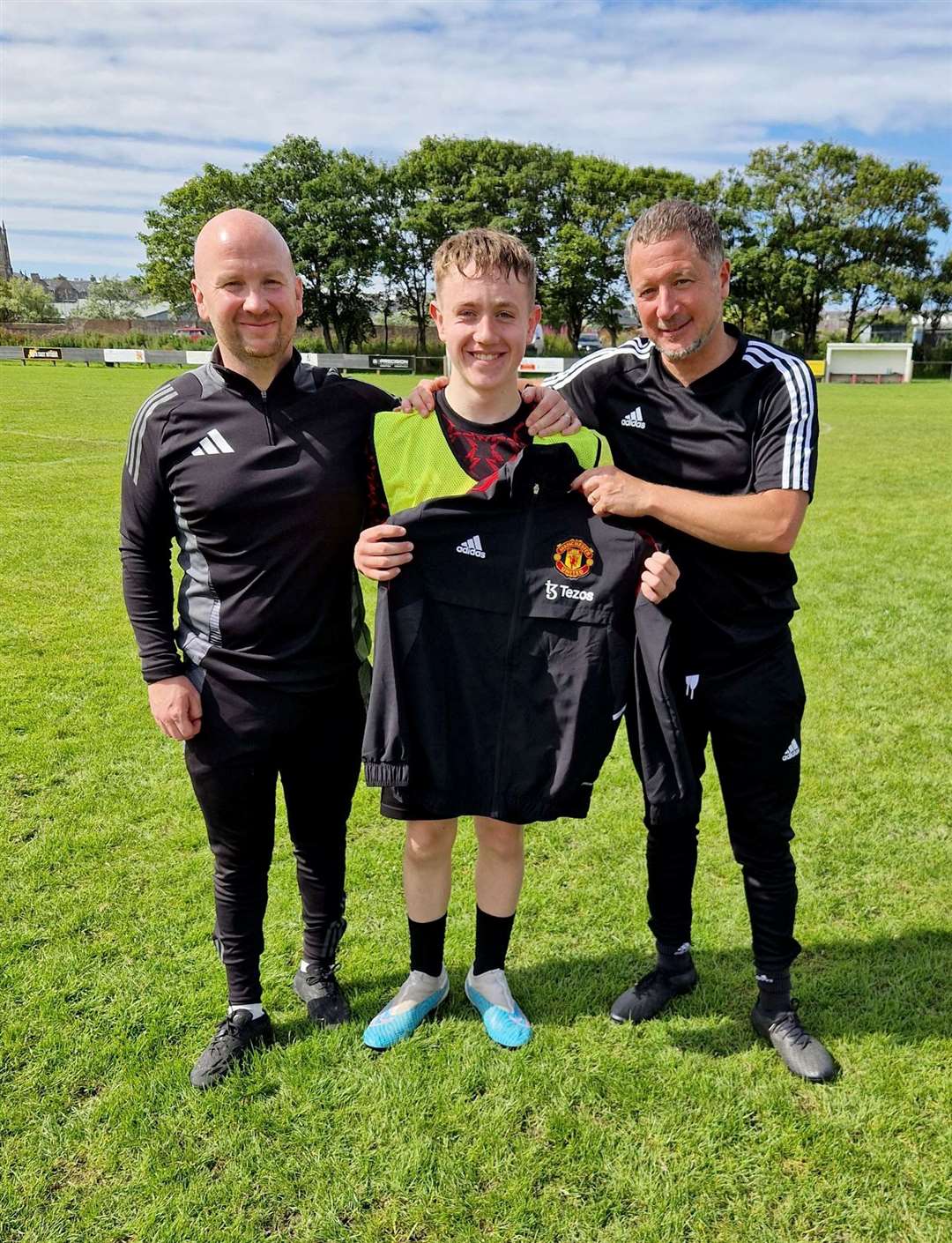 Jackson Lunn with Neil Scott and Gabe Mellor.