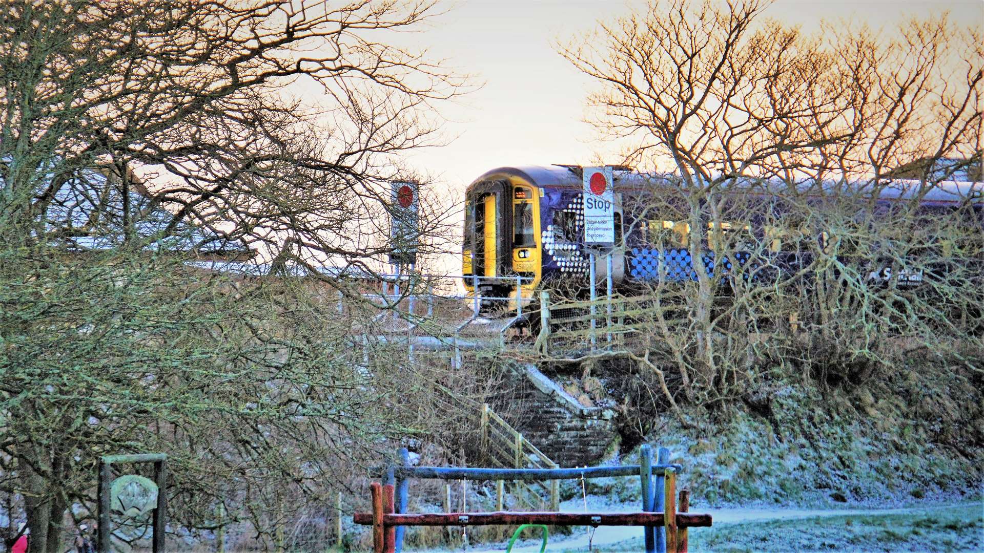 Train approaching Wick railway station. These diesel powered trains will be phased out over the next 15 years. Picture: DGS