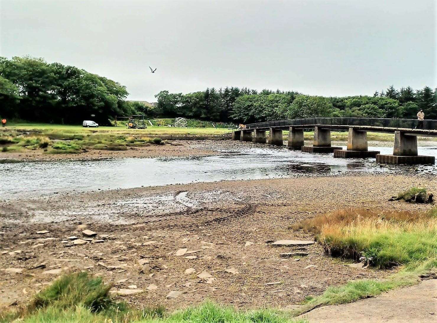 The area of Wick River where the blue-green algae was discovered.