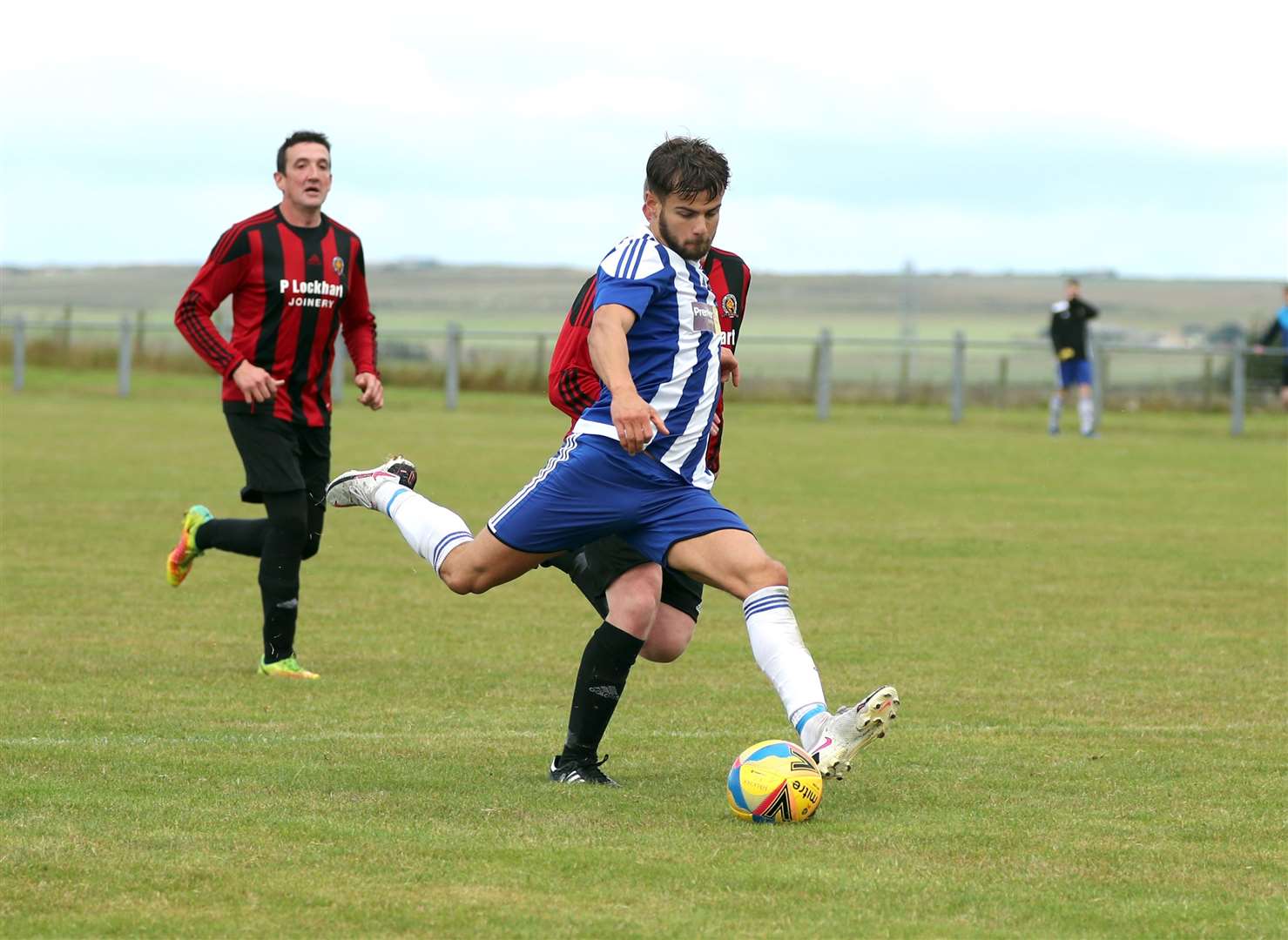 Lybster hitman Jonah Martens in action in a recent Friendly League game at Halkirk. Picture: James Gunn