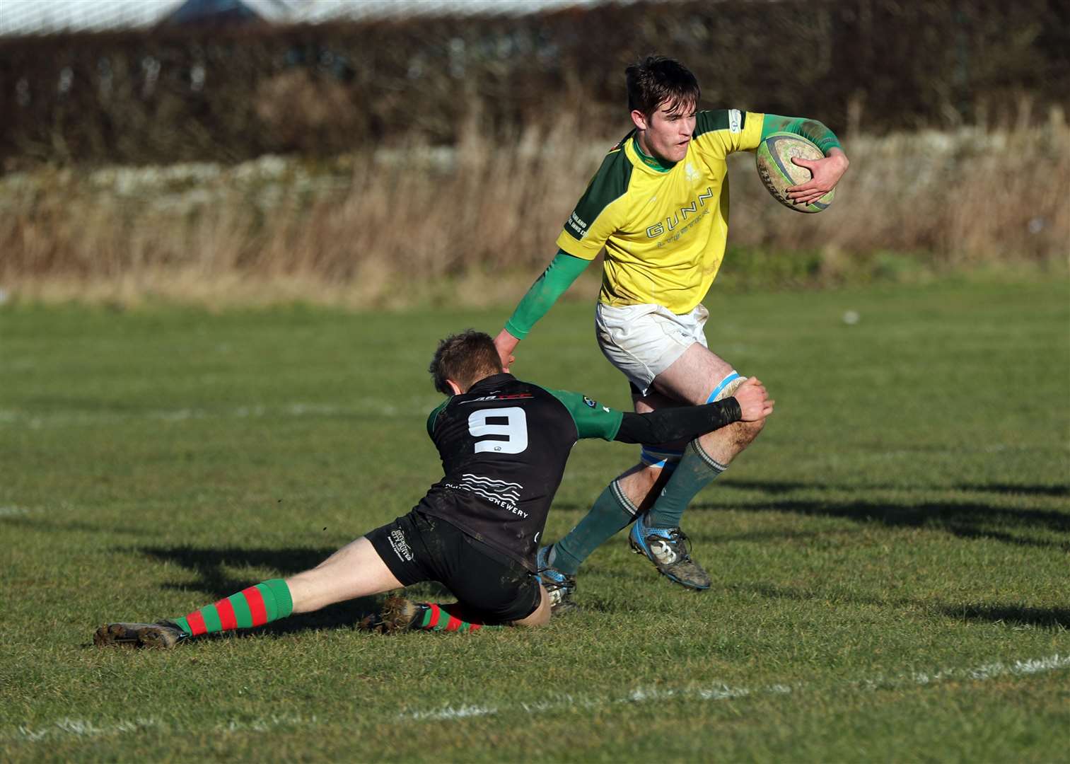 Max Kennedy in action for Caithness 2nd XV. Picture: James Gunn
