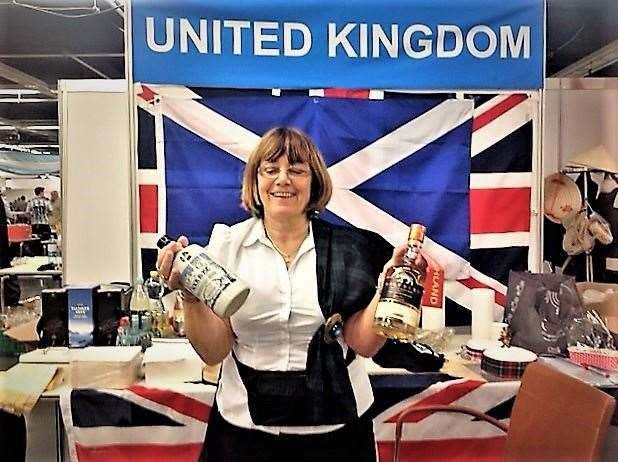 Jayne Henderson helped promote Caithness whisky and gin at the UNWG International Festival Bazaar.