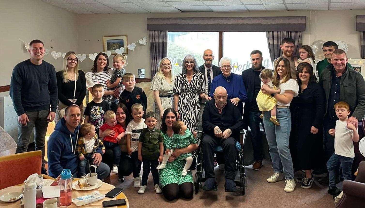 Family and friends gathered in Seaview House to mark the special occasion with James and Helen.
