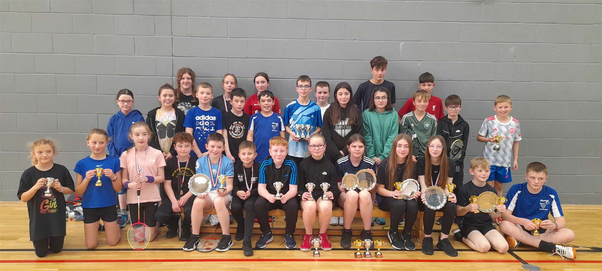 Trophy-winners and other competitors at the under-13 championships held in Wick. Picture: Kerry Mackenzie