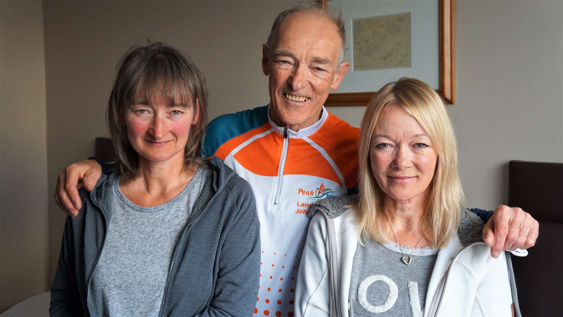 Martin undertook the Lejog cycle run with daughters Julie Grigg (left) and Michaela Casey. Picture: DGS