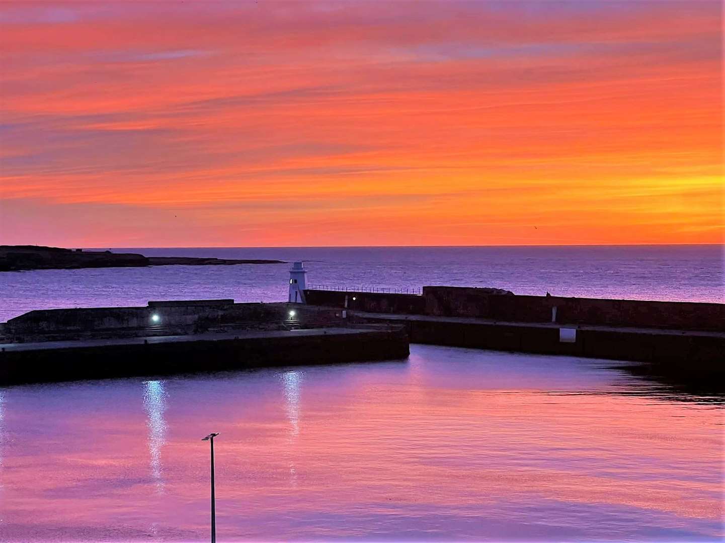 View over Wick harbour shared on Ian and Eve's Facebook page.