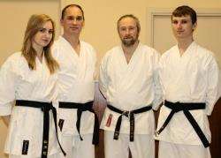 Mike Ritchie (second left), his son Michael (right) and daughter Kimberley with instructor John Hilton.