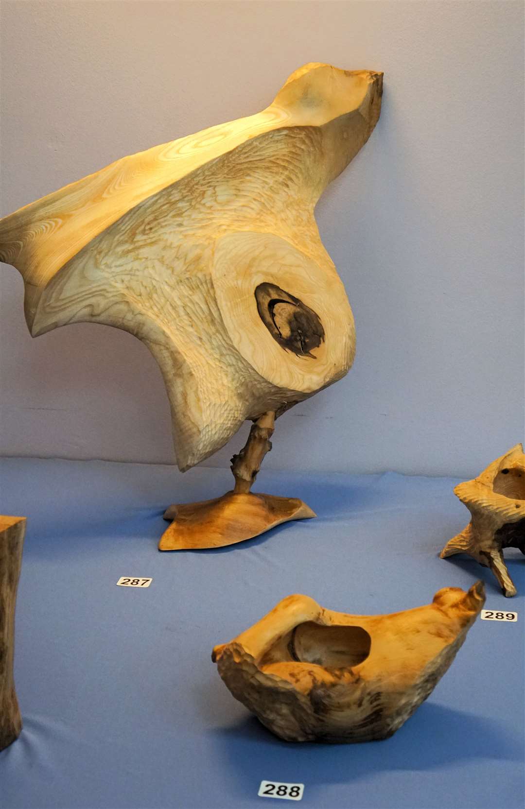 Wooden sculptures by Andy Bunn. Picture: DGS