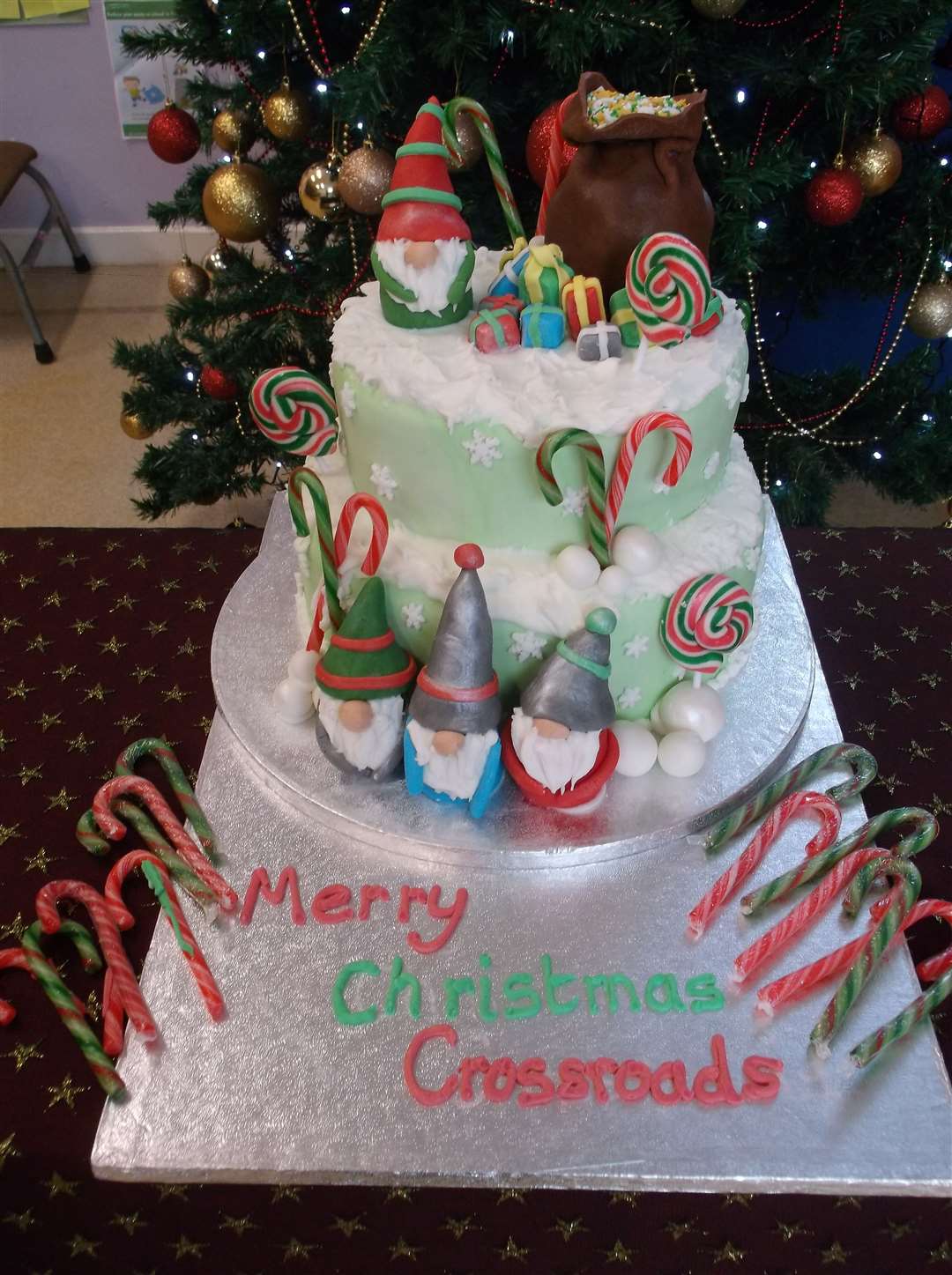 The royal cake that was made especially for Crossroads Primary School.