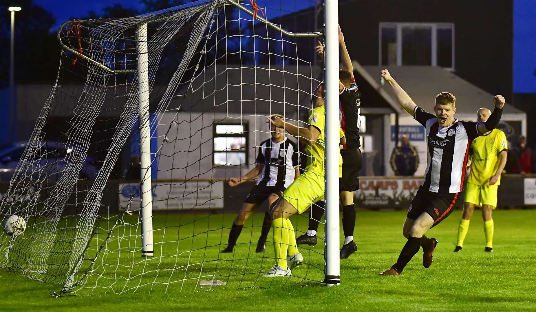 Academy make the breakthrough against Clachnacuddin as Harry Hennem's free kick finds its way into the net. Picture: Mel Roger