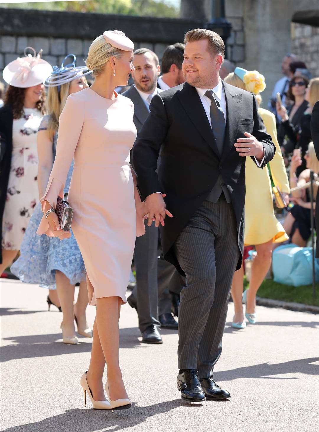 James Corden and wife Julia Carey attending Harry and Meghan’s wedding (Gareth Fuller/PA)