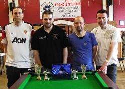 The Bfest pairs champions Bruce Honeyman and Ryan Carter (on left) and runners-up Alan Forbes and James Riach.