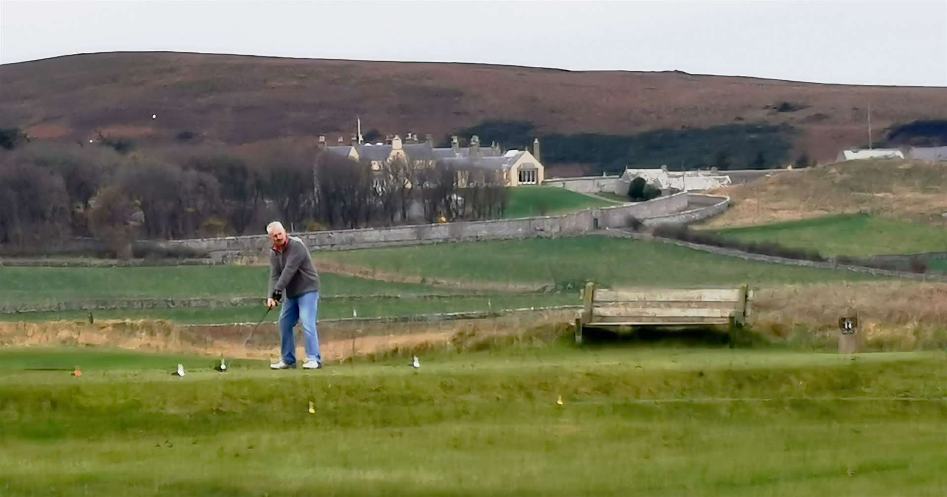 Bruce Mackay, winner of round seven of the winter league Stableford competition, teeing off at the 14th hole.