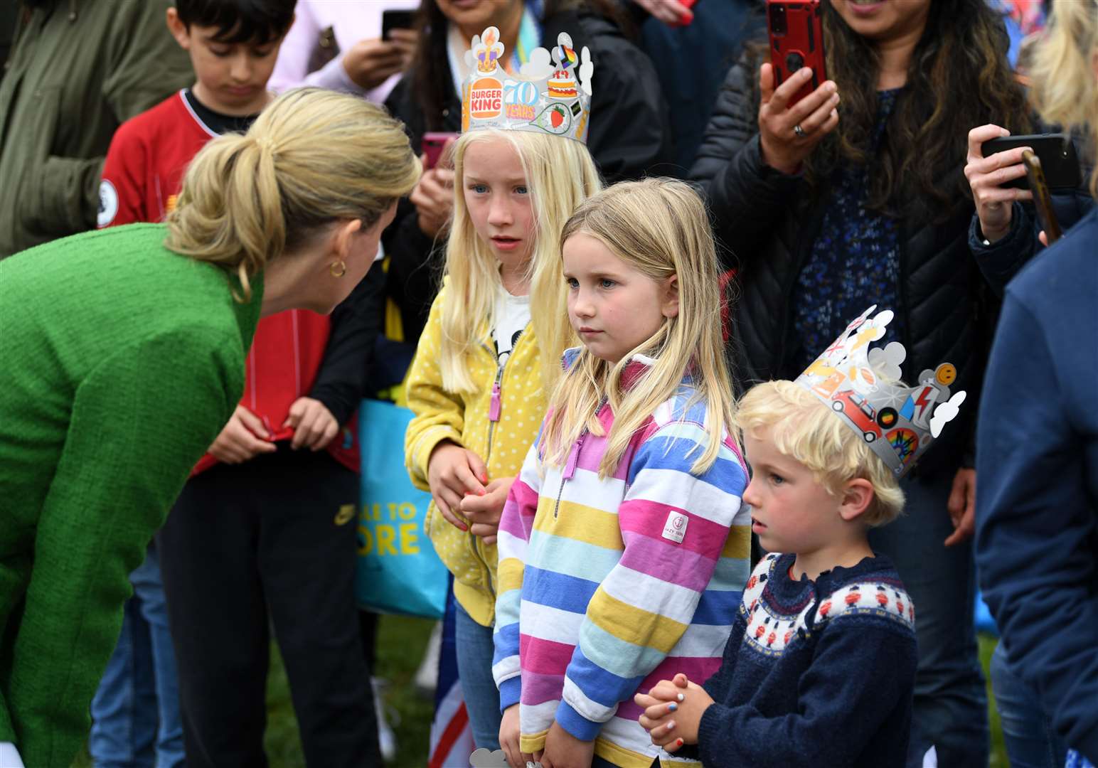 The Countess of Wessex chats with young children (Daniel Leal/PA)