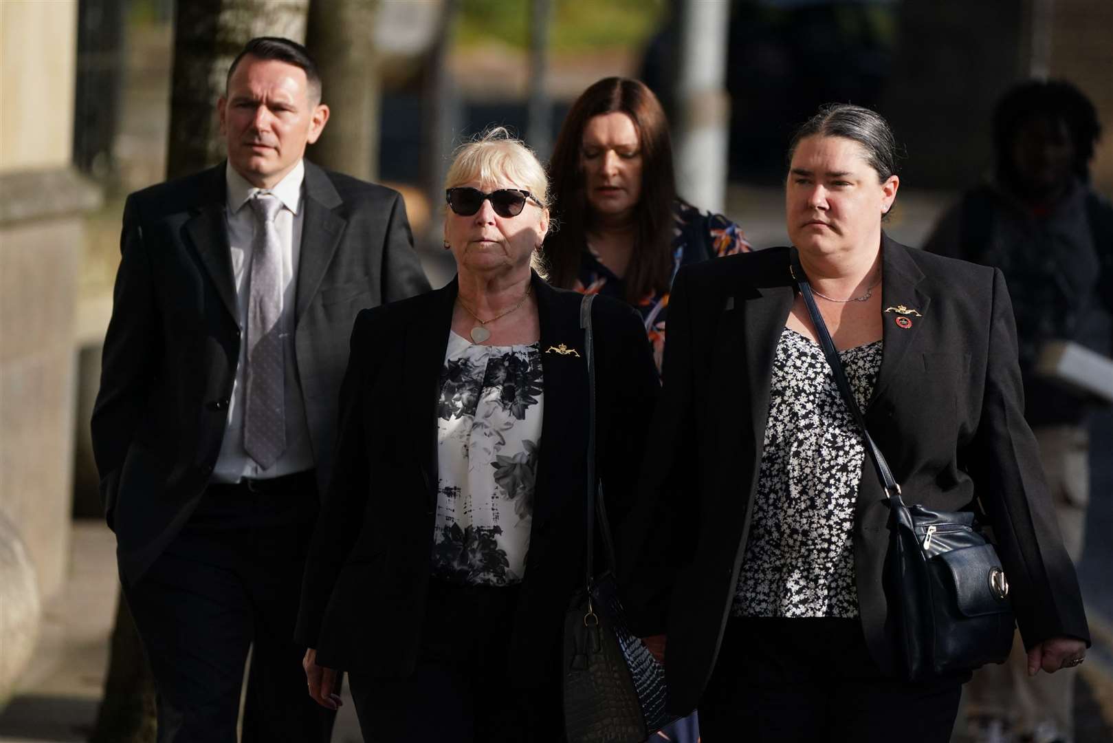 Tony Parsons’s widow Margaret and the couple’s children Mike and Victoria, right, attended the sentencing hearing (Andrew Milligan/PA)