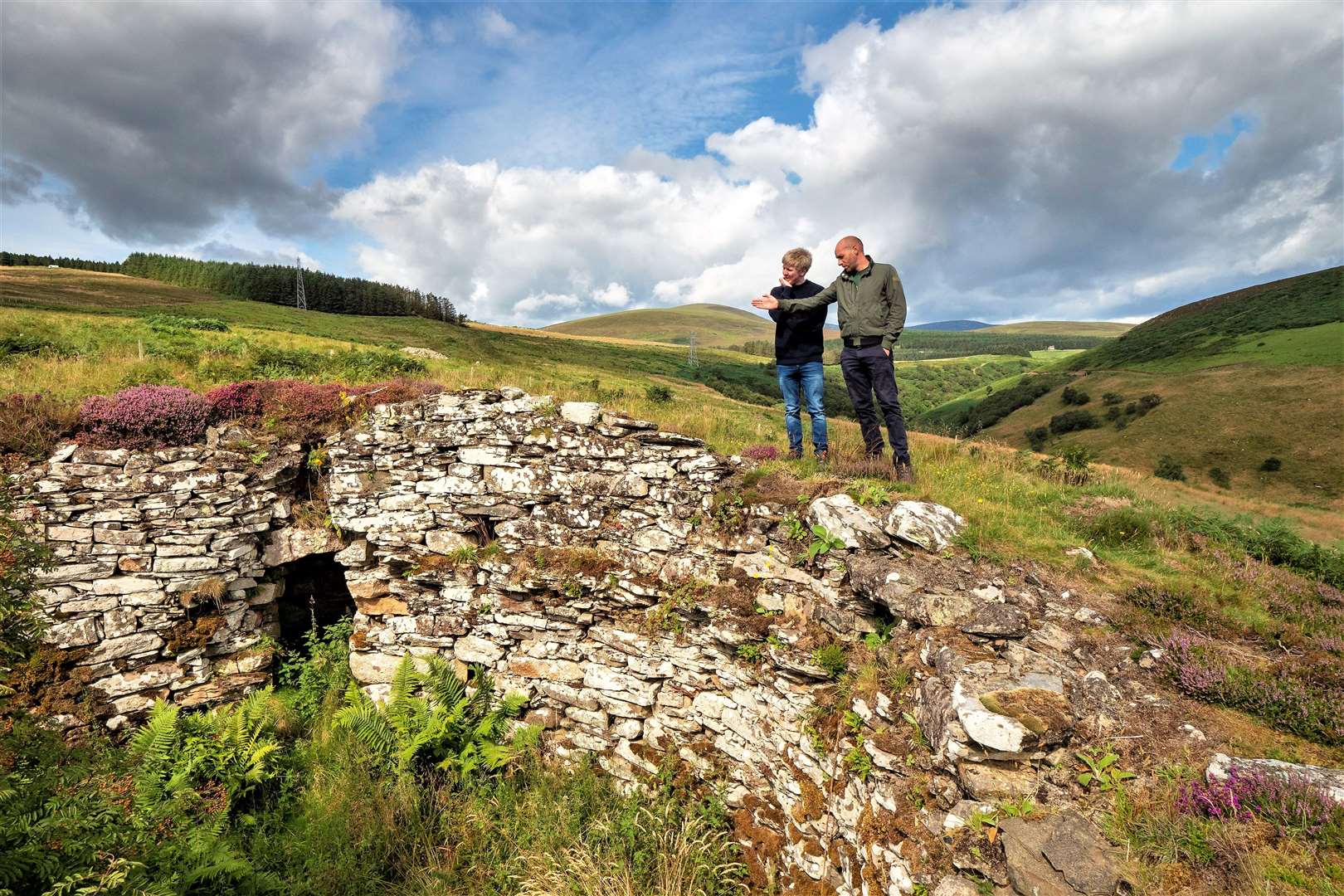 Co-directors of the Caithness Broch Project, Kenneth McElroy and Iain Maclean, surveying the Ousdale broch. Picture: Jim Richardson