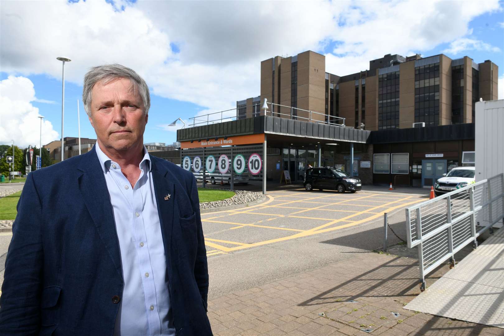 MSP Edward Mountain outside Raigmore Hospital. Picture: James Mackenzie.