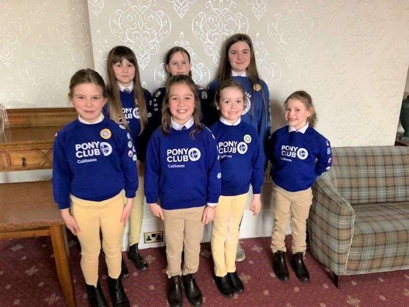 The Caithness mini team contestants in the Area 1 Pony Club Quiz. Back row (from left): Ava Bain, Aimee Holmes and Gina Cowe. Front row: Erica Pottinger, Ella Simpson, Rachel MacGregor and Tessa Simpson. Missing is Caithness Blue team member Ella Budge.