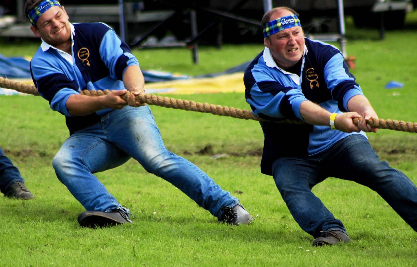 Forss tug-of-war competitors taking the strain. Picture: Alan Hendry