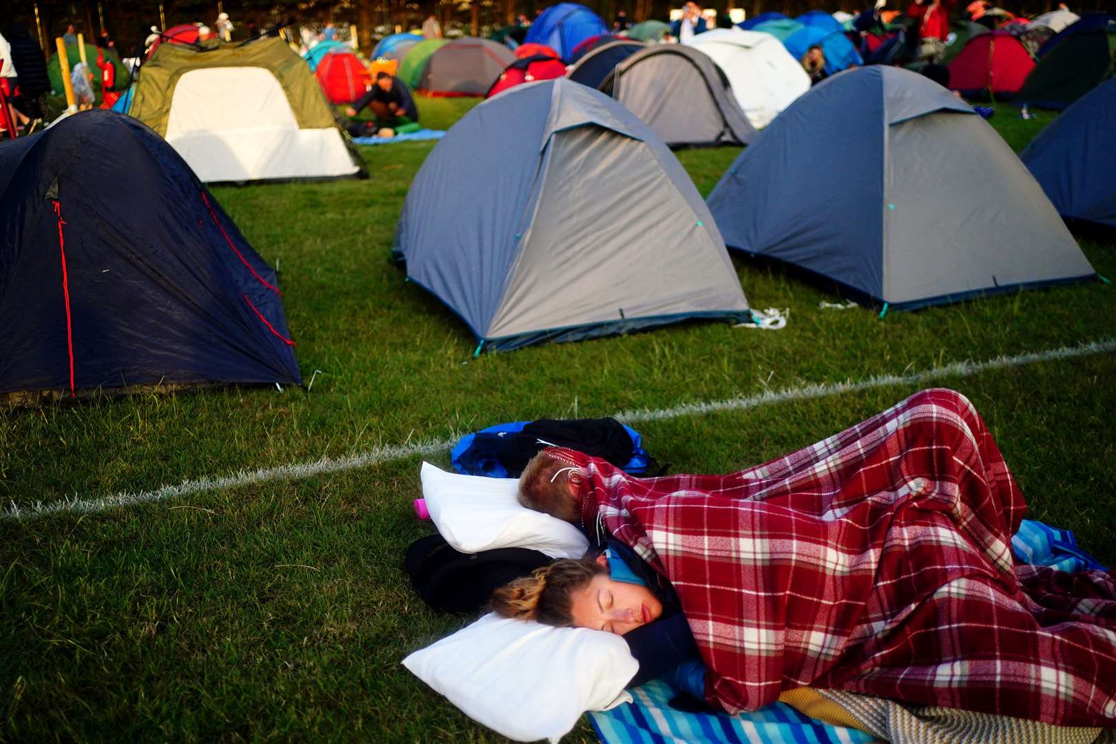 Many fans had camped out overnight ahead of the gates opening (Victoria Jones/PA)