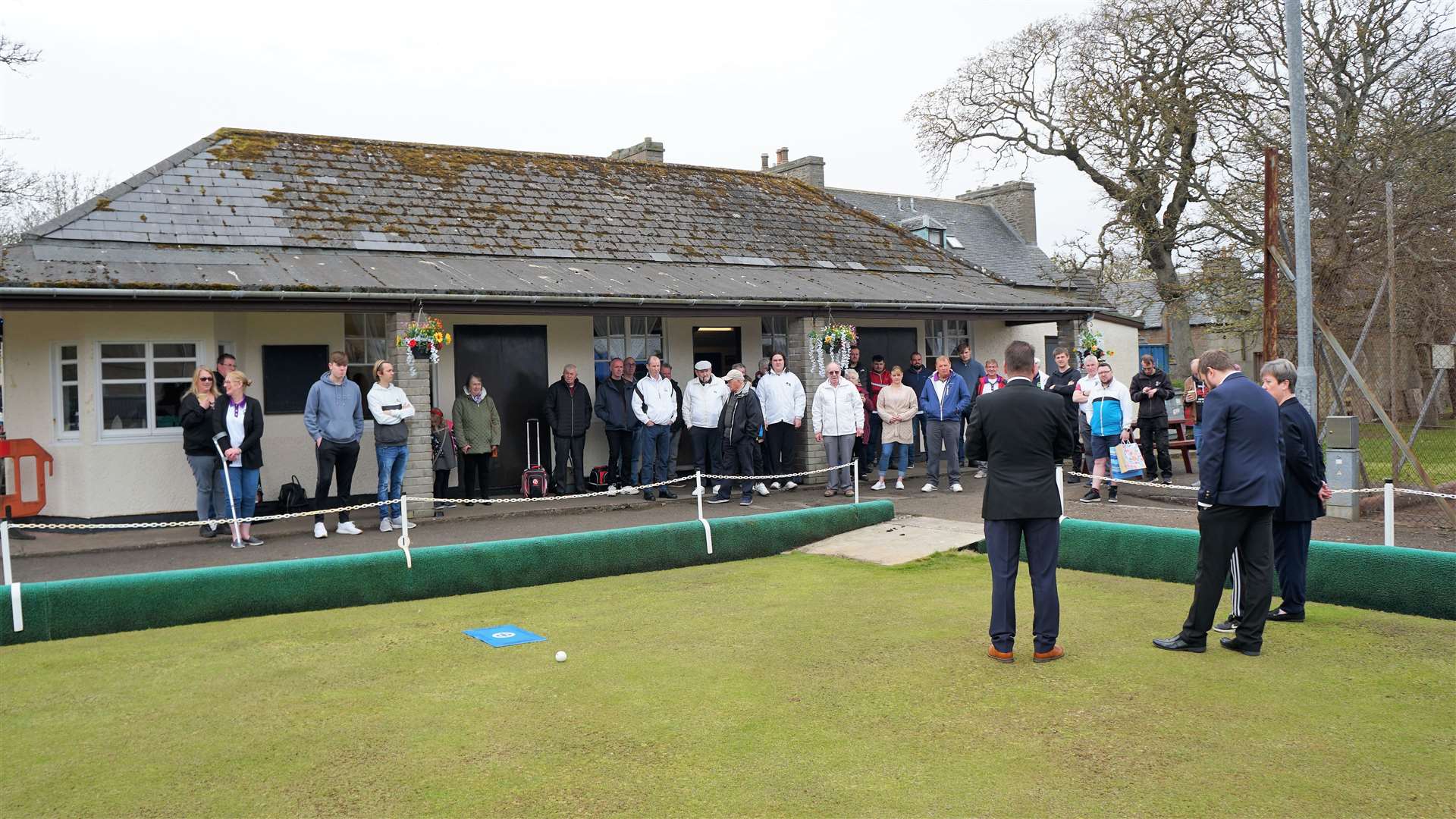 Members of the bowling club turned up for the opening event after a period of downtime due to Covid restrictions. Picture: DGS
