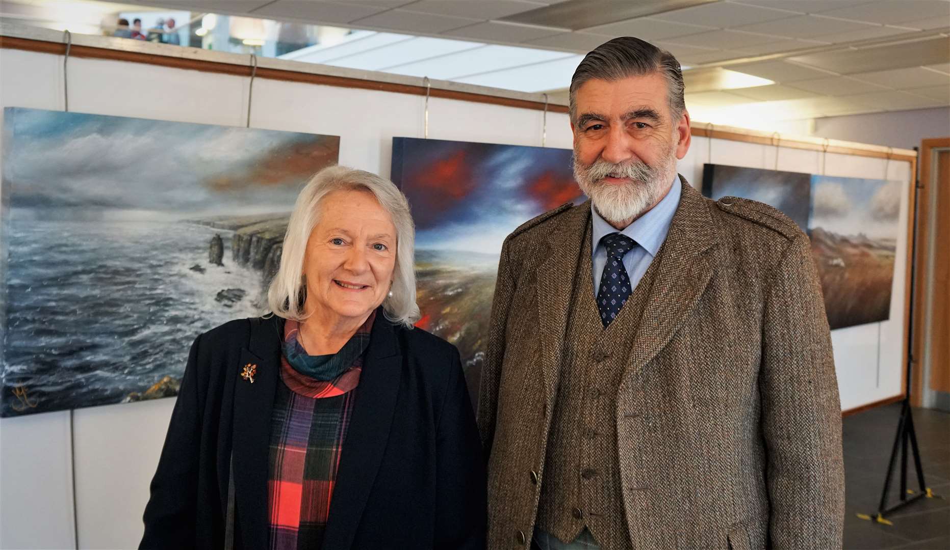 Lord and Lady Thurso at the Society of Caithness Artists exhibition opening night. Picture: DGS