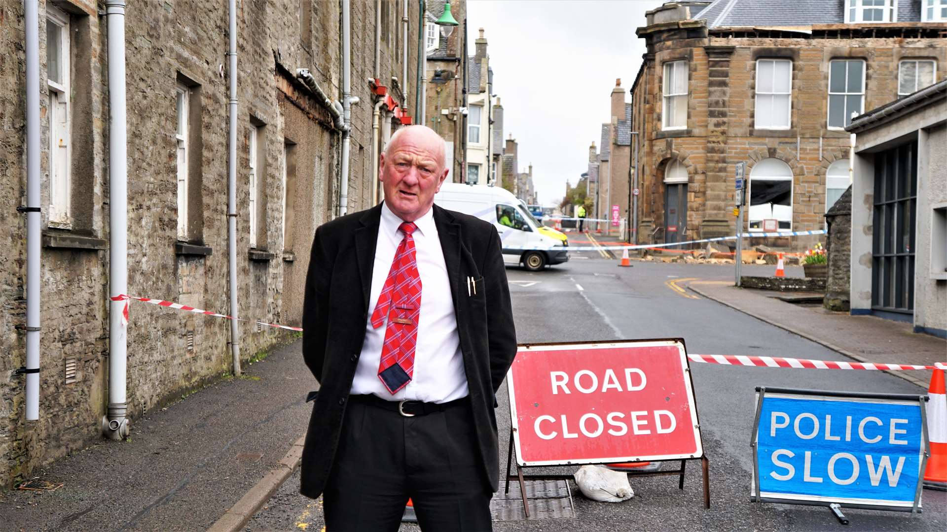 Former police area commander Iain Gregory at the site of the incident this morning. Picture: DGS