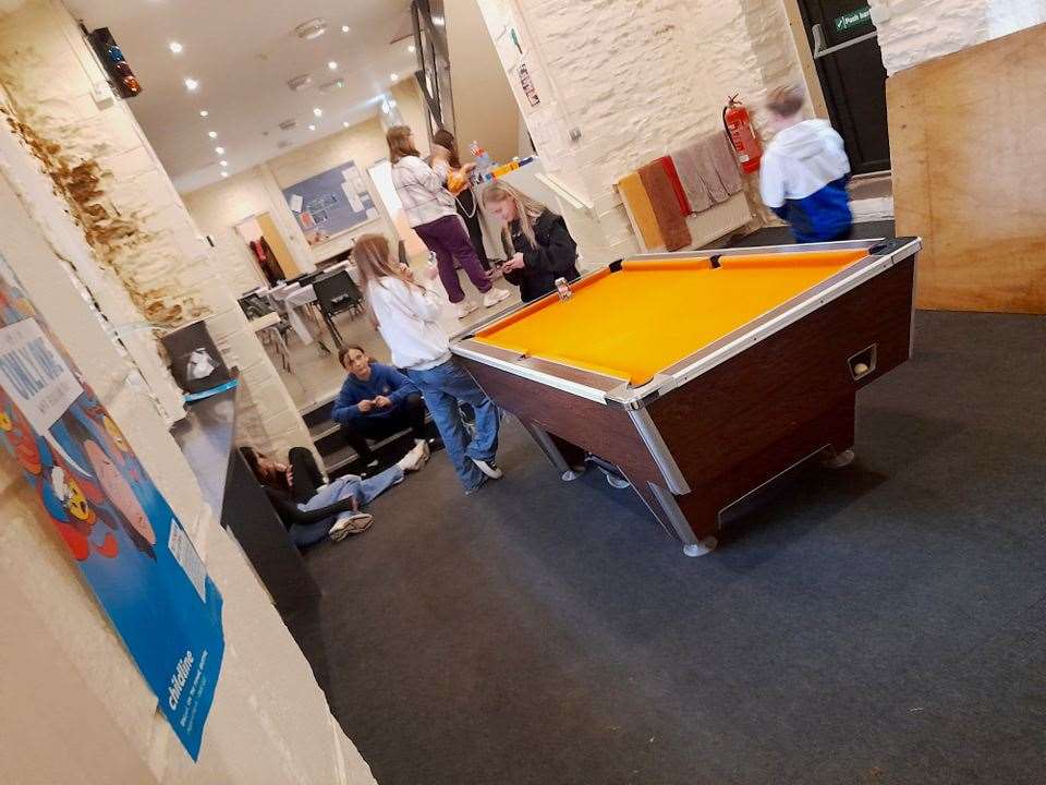 The youth club has a pool table along with table tennis, air hockey and a range of other activities.