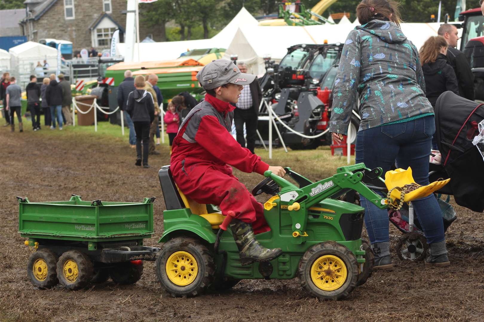 This young driver was proceeding carefully on a muddy section of the Wick showground. Picture: Alan Hendry