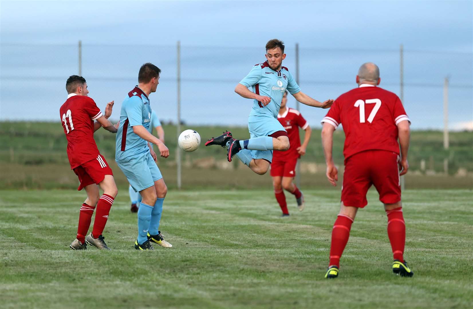 Pentland United's Luke Manson flicks the ball in mid-air. Picture: James Gunn