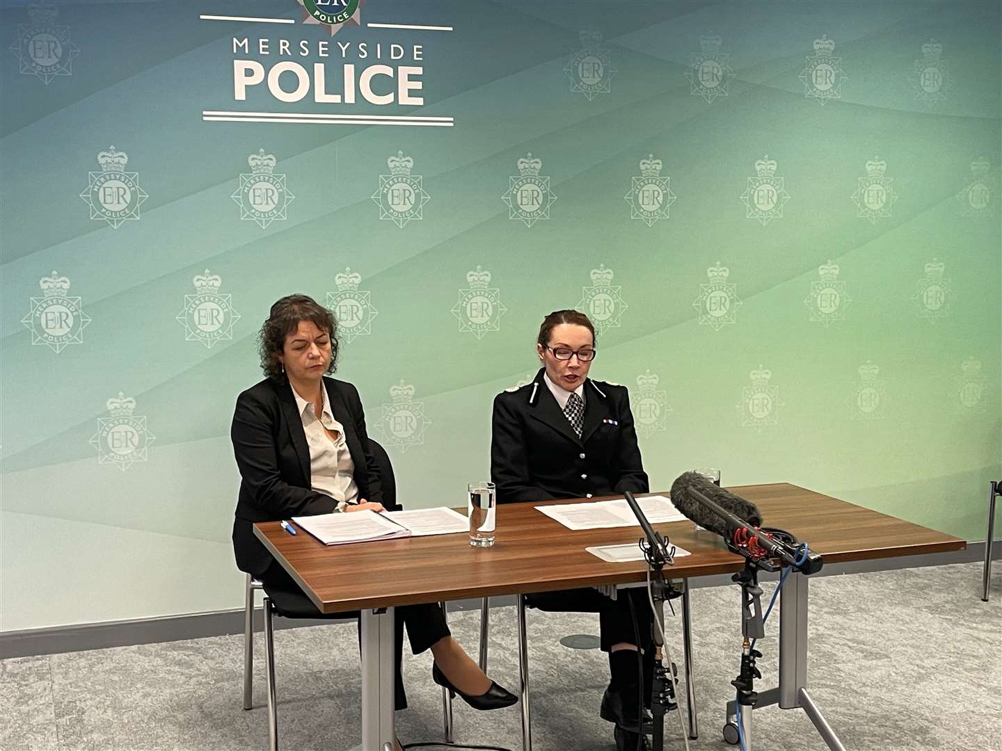 Detective Superintendent Sue Coombs and Assistant Chief Constable Jenny Sims speak to the media (Eleanor Barlow/PA)